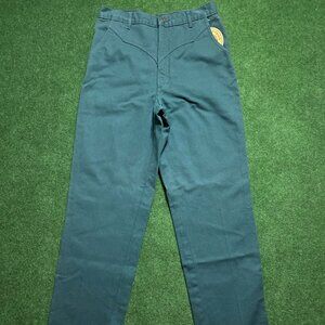 NWT VTG Women’s Cross J Clothing Flat Front Denim Jeans Forest-Green 13/14